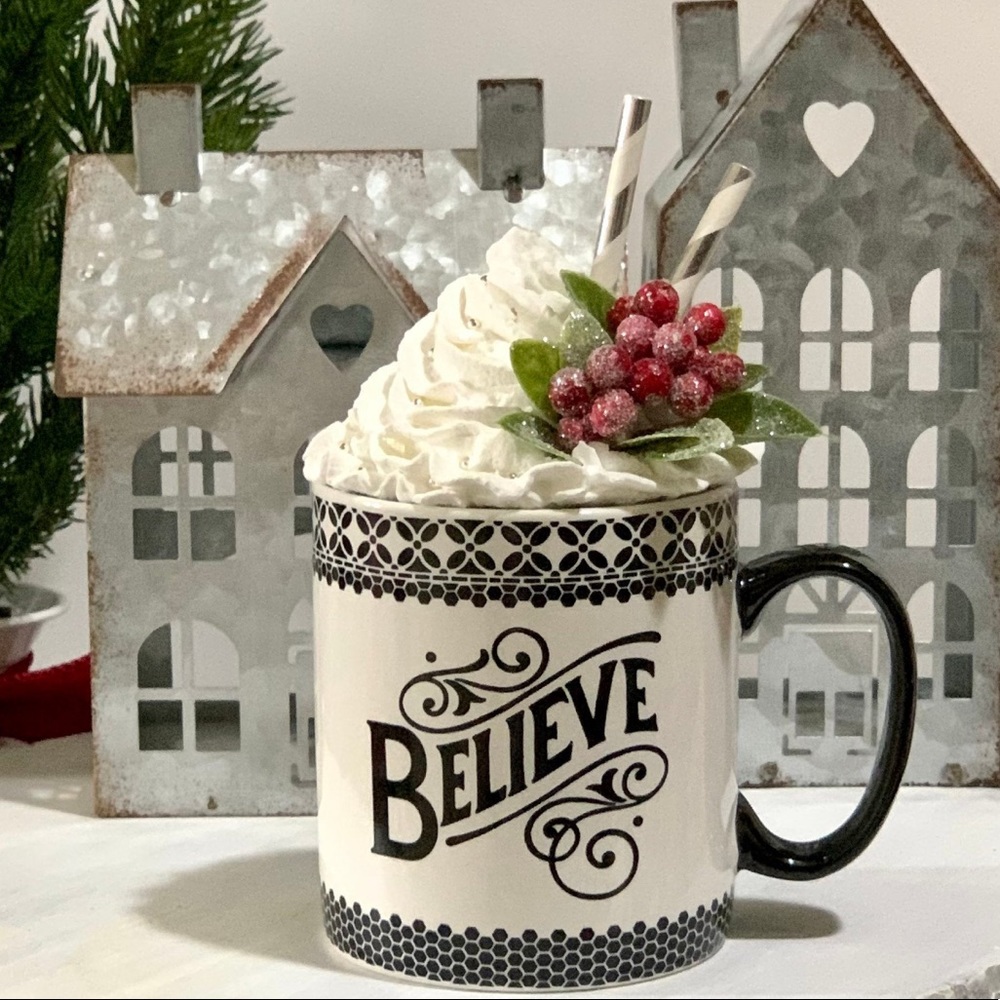 Handmade Mug Topper with Mug.